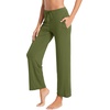 image:imageWiWi Pajama Pants for Women Viscose from Bamboo Super Soft Wide Leg Cooling Sweatpants Drawstring Bottoms Sleep Pj Pant SXXLBarmy Green