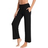 image:imageWiWi Pajama Pants for Women Viscose from Bamboo Super Soft Wide Leg Cooling Sweatpants Drawstring Bottoms Sleep Pj Pant SXXLBblack