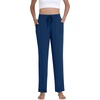 image:imageWiWi Pajama Pants for Women Viscose from Bamboo Super Soft Wide Leg Cooling Sweatpants Drawstring Bottoms Sleep Pj Pant SXXLCink Blue