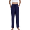 image:imageWiWi Pajama Pants for Women Viscose from Bamboo Super Soft Wide Leg Cooling Sweatpants Drawstring Bottoms Sleep Pj Pant SXXLCnavy