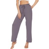 image:imageWiWi Pajama Pants for Women Viscose from Bamboo Super Soft Wide Leg Cooling Sweatpants Drawstring Bottoms Sleep Pj Pant SXXLDpurplish Grey