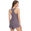 image:imageWiWi Pajama Set for Women Sexy Sleeveless Tops Pjs Viscose from Bamboo Soft Ribbed Fabric Racerback Sleepwear SXXLAdark Purplish Grey