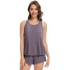 image:imageWiWi Pajama Set for Women Sexy Sleeveless Tops Pjs Viscose from Bamboo Soft Ribbed Fabric Racerback Sleepwear SXXLAdark Purplish Grey