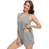 image:imageWiWi Pajama Set for Women Sexy Sleeveless Tops Pjs Viscose from Bamboo Soft Ribbed Fabric Racerback Sleepwear SXXLAheather Grey