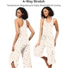 image:imageWiWi Pajama Set for Women Sexy Sleeveless Tops Pjs Viscose from Bamboo Soft Ribbed Fabric Racerback Sleepwear SXXLBbeige Rose