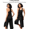 image:imageWiWi Pajama Set for Women Sexy Sleeveless Tops Pjs Viscose from Bamboo Soft Ribbed Fabric Racerback Sleepwear SXXLBblack