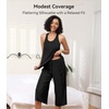image:imageWiWi Pajama Set for Women Sexy Sleeveless Tops Pjs Viscose from Bamboo Soft Ribbed Fabric Racerback Sleepwear SXXLBblack