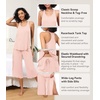 image:imageWiWi Pajama Set for Women Sexy Sleeveless Tops Pjs Viscose from Bamboo Soft Ribbed Fabric Racerback Sleepwear SXXLBpale Pink