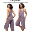 image:imageWiWi Pajama Set for Women Sexy Sleeveless Tops Pjs Viscose from Bamboo Soft Ribbed Fabric Racerback Sleepwear SXXLBpurplish Grey