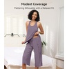 image:imageWiWi Pajama Set for Women Sexy Sleeveless Tops Pjs Viscose from Bamboo Soft Ribbed Fabric Racerback Sleepwear SXXLBpurplish Grey