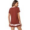 image:imageWiWi Pajamas Set for Women Cooling Short Sleeve Sleepwear Soft Knit Shorts Pjs Sets Viscose from Bamboo SXXLAbrickred