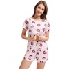 image:imageWiWi Pajamas Set for Women Cooling Short Sleeve Sleepwear Soft Knit Shorts Pjs Sets Viscose from Bamboo SXXLAcoffee Cup
