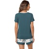 image:imageWiWi Pajamas Set for Women Cooling Short Sleeve Sleepwear Soft Knit Shorts Pjs Sets Viscose from Bamboo SXXLAgreen