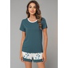 image:imageWiWi Pajamas Set for Women Cooling Short Sleeve Sleepwear Soft Knit Shorts Pjs Sets Viscose from Bamboo SXXLAgreen