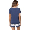 image:imageWiWi Pajamas Set for Women Cooling Short Sleeve Sleepwear Soft Knit Shorts Pjs Sets Viscose from Bamboo SXXLAindigo Blue
