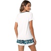 image:imageWiWi Pajamas Set for Women Cooling Short Sleeve Sleepwear Soft Knit Shorts Pjs Sets Viscose from Bamboo SXXLAraw WhiteGreen