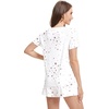 image:imageWiWi Pajamas Set for Women Cooling Short Sleeve Sleepwear Soft Knit Shorts Pjs Sets Viscose from Bamboo SXXLAwhite Stars