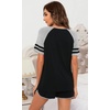 image:imageWiWi Pajamas Set for Women Cooling Short Sleeve Sleepwear Soft Knit Shorts Pjs Sets Viscose from Bamboo SXXLBblack