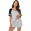 image:imageWiWi Pajamas Set for Women Cooling Short Sleeve Sleepwear Soft Knit Shorts Pjs Sets Viscose from Bamboo SXXLBlight Heather Grey