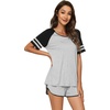 image:imageWiWi Pajamas Set for Women Cooling Short Sleeve Sleepwear Soft Knit Shorts Pjs Sets Viscose from Bamboo SXXLBlight Heather Grey