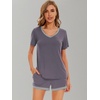 image:imageWiWi Pajamas Set for Women Short Sleeve Top and Shorts Pjs Set Viscose from Bamboo Ladies Summer Sleepwear SXXLApurplish Grey