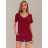 image:imageWiWi Pajamas Set for Women Short Sleeve Top and Shorts Pjs Set Viscose from Bamboo Ladies Summer Sleepwear SXXLAwine Red