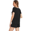 image:imageWiWi Pajamas Set for Women Short Sleeve Top and Shorts Pjs Set Viscose from Bamboo Ladies Summer Sleepwear SXXLBblack