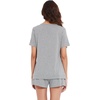 image:imageWiWi Pajamas Set for Women Short Sleeve Top and Shorts Pjs Set Viscose from Bamboo Ladies Summer Sleepwear SXXLCheather Grey