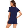 image:imageWiWi Pajamas Set for Women Short Sleeve Top and Shorts Pjs Set Viscose from Bamboo Ladies Summer Sleepwear SXXLCnavy