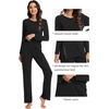 image:imageWiWi Pajamas Set for Women Super Soft Long Sleeve Pj Cooling Sleepwear Lounge Sets Loungewear Viscose from Bamboo SXXLAblack