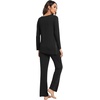 image:imageWiWi Pajamas Set for Women Super Soft Long Sleeve Pj Cooling Sleepwear Lounge Sets Loungewear Viscose from Bamboo SXXLAblack