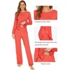 image:imageWiWi Pajamas Set for Women Super Soft Long Sleeve Pj Cooling Sleepwear Lounge Sets Loungewear Viscose from Bamboo SXXLAcoral
