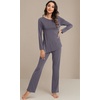 image:imageWiWi Pajamas Set for Women Super Soft Long Sleeve Pj Cooling Sleepwear Lounge Sets Loungewear Viscose from Bamboo SXXLAdark Grey