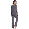 image:imageWiWi Pajamas Set for Women Super Soft Long Sleeve Pj Cooling Sleepwear Lounge Sets Loungewear Viscose from Bamboo SXXLAdark Grey