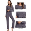image:imageWiWi Pajamas Set for Women Super Soft Long Sleeve Pj Cooling Sleepwear Lounge Sets Loungewear Viscose from Bamboo SXXLAdark Grey