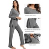 image:imageWiWi Pajamas Set for Women Super Soft Long Sleeve Pj Cooling Sleepwear Lounge Sets Loungewear Viscose from Bamboo SXXLAdark Heather Grey