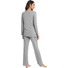 image:imageWiWi Pajamas Set for Women Super Soft Long Sleeve Pj Cooling Sleepwear Lounge Sets Loungewear Viscose from Bamboo SXXLAheather Grey