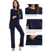 image:imageWiWi Pajamas Set for Women Super Soft Long Sleeve Pj Cooling Sleepwear Lounge Sets Loungewear Viscose from Bamboo SXXLAnavy
