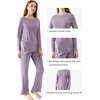 image:imageWiWi Pajamas Set for Women Super Soft Long Sleeve Pj Cooling Sleepwear Lounge Sets Loungewear Viscose from Bamboo SXXLAviolet