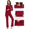 image:imageWiWi Pajamas Set for Women Super Soft Long Sleeve Pj Cooling Sleepwear Lounge Sets Loungewear Viscose from Bamboo SXXLAwine Red