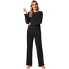 image:imageWiWi Pajamas Set for Women Super Soft Long Sleeve Pj Cooling Sleepwear Lounge Sets Loungewear Viscose from Bamboo SXXLBblack