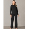 image:imageWiWi Pajamas Set for Women Super Soft Long Sleeve Pj Cooling Sleepwear Lounge Sets Loungewear Viscose from Bamboo SXXLBblack