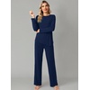 image:imageWiWi Pajamas Set for Women Super Soft Long Sleeve Pj Cooling Sleepwear Lounge Sets Loungewear Viscose from Bamboo SXXLBnavy
