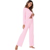 image:imageWiWi Pajamas Set for Women Super Soft Long Sleeve Pj Cooling Sleepwear Lounge Sets Loungewear Viscose from Bamboo SXXLBpink
