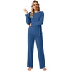 image:imageWiWi Pajamas Set for Women Super Soft Long Sleeve Pj Cooling Sleepwear Lounge Sets Loungewear Viscose from Bamboo SXXLBprussian Blue