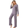 image:imageWiWi Pajamas Set for Women Super Soft Long Sleeve Pj Cooling Sleepwear Lounge Sets Loungewear Viscose from Bamboo SXXLBviolet