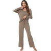 image:imageWiWi Pajamas Sets for Women Soft Long Sleeve Tops and Pants Sleepwear Ladies Pjs Viscose from Bamboo Pj SXXLAcamel