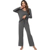 image:imageWiWi Pajamas Sets for Women Soft Long Sleeve Tops and Pants Sleepwear Ladies Pjs Viscose from Bamboo Pj SXXLAdark Heather Grey