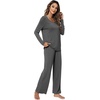 image:imageWiWi Pajamas Sets for Women Soft Long Sleeve Tops and Pants Sleepwear Ladies Pjs Viscose from Bamboo Pj SXXLAdark Heather Grey