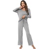 image:imageWiWi Pajamas Sets for Women Soft Long Sleeve Tops and Pants Sleepwear Ladies Pjs Viscose from Bamboo Pj SXXLAheather Grey